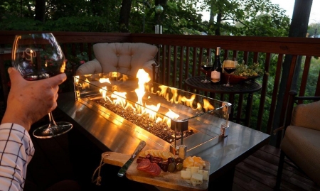 How can i put a fire pit on my wood deck