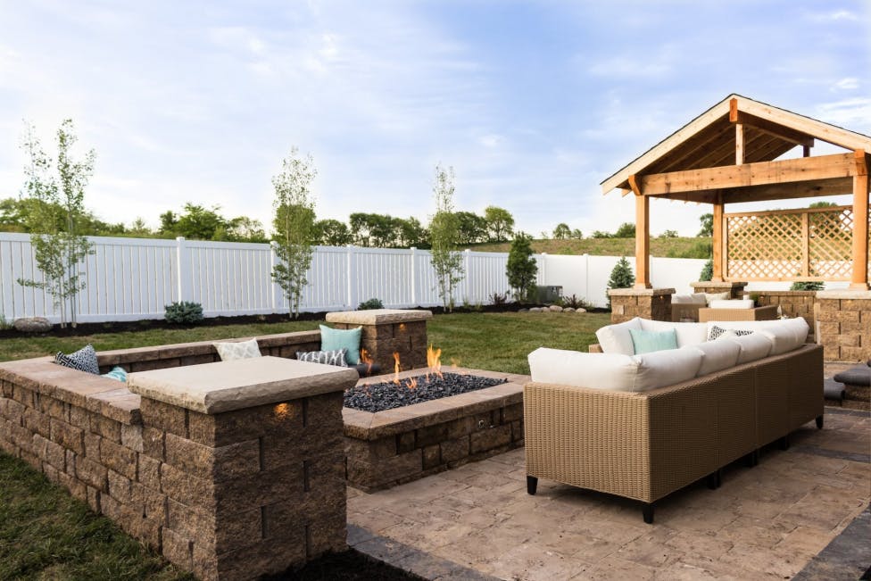 A backyard makeover with a natural gas fire pit