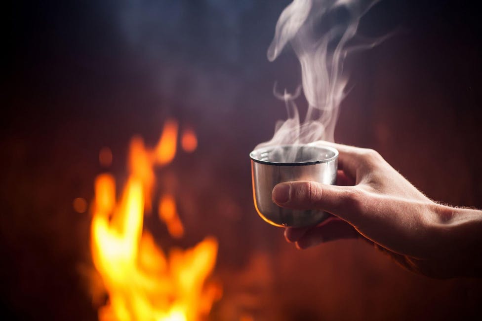 Nothing beats a fire and warm drink when enjoying wintertime